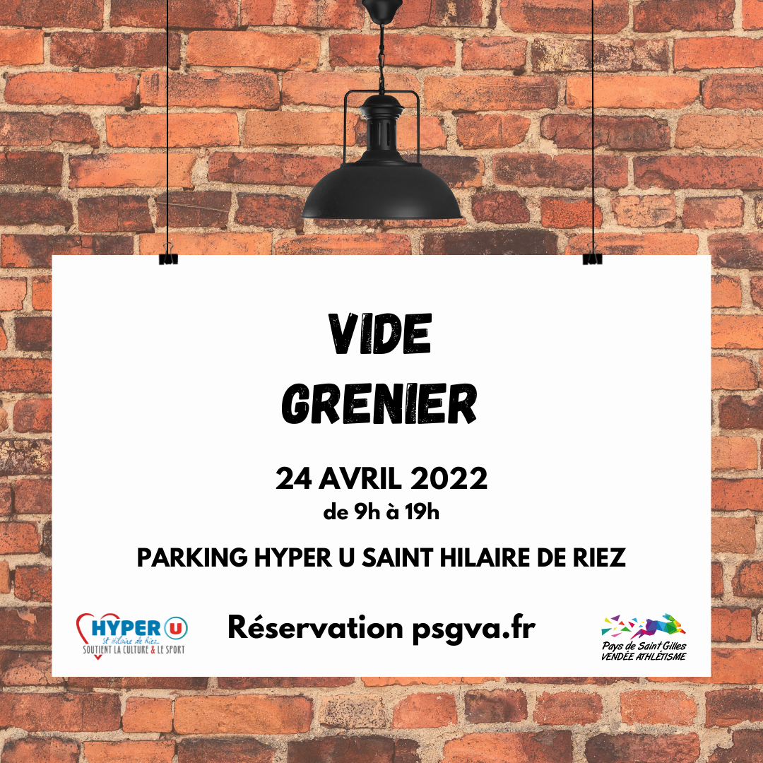 affiche vide grenier briques rouges